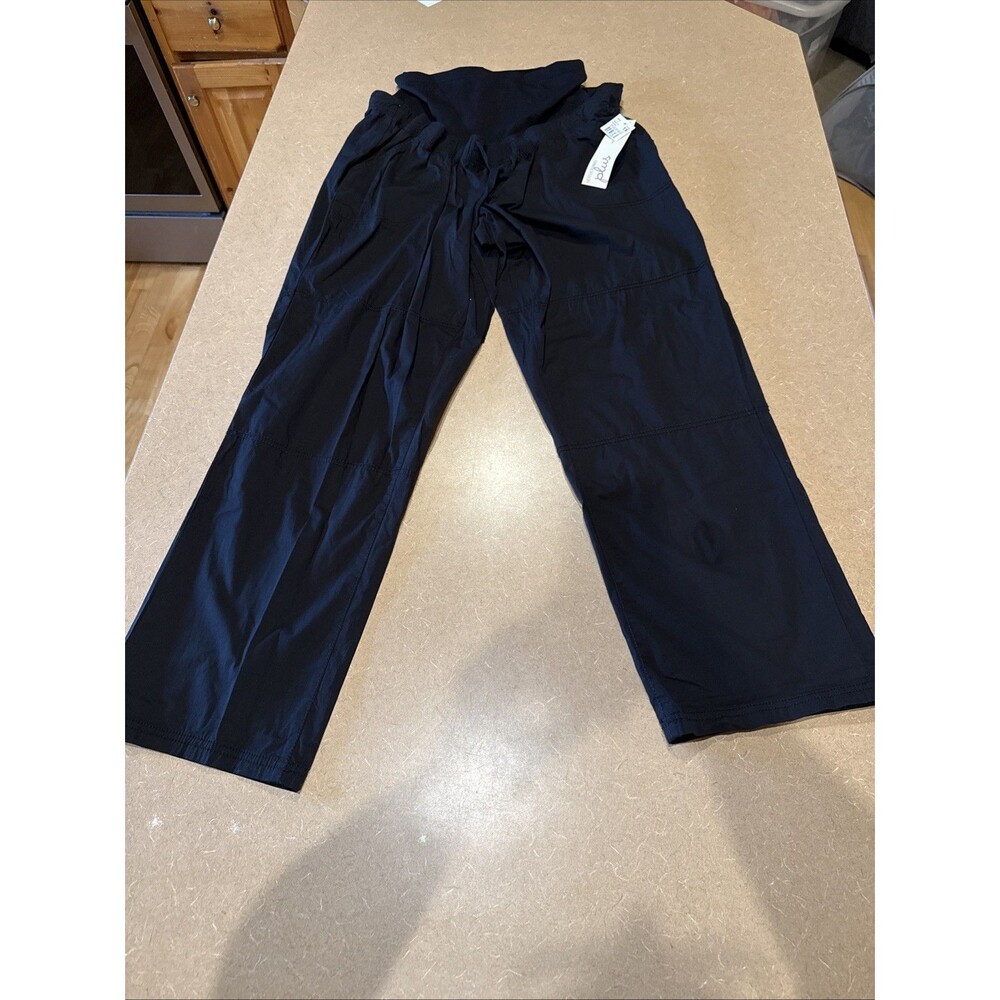 Motherhood Maternity PLUS 1X 1XL Black Dress Pants Casual Lounge Current Style